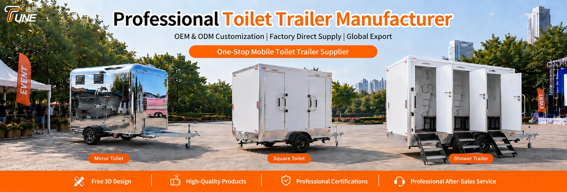 Produsen trailer kamar mandi seluler mewah China - TUNE